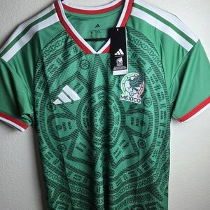 Mexico World Cup Jersey 2026 - Adidas Green Jersey with Red Trim